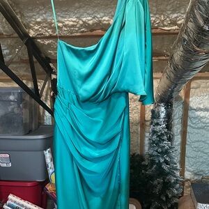 DO+BE Vibrant Teal One-Shoulder Dress